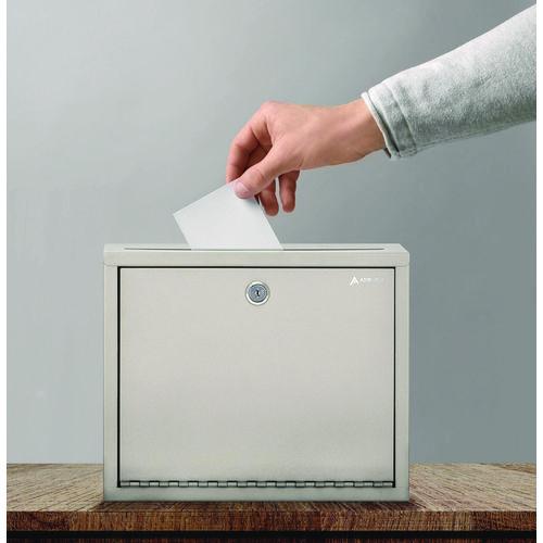 Picture of Large Size Steel Multi-Purpose Secure Drop Box, 12 x 3 x 10, Beige