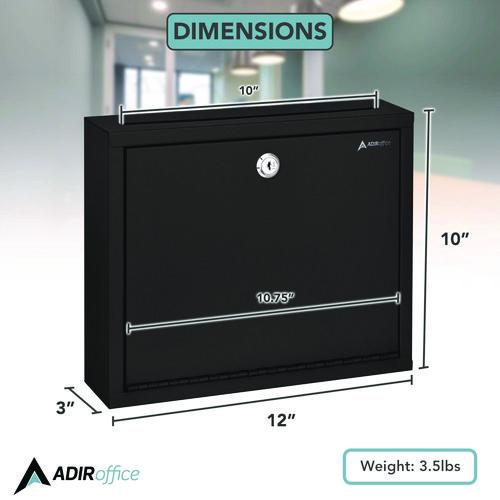 Picture of Large Size Steel Multi-Purpose Secure Drop Box, 12 x 3 x 10, Black