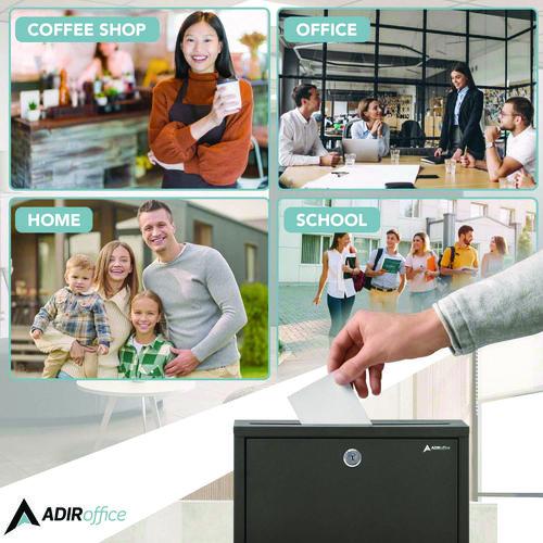 Picture of Large Size Steel Multi-Purpose Secure Drop Box, 12 x 3 x 10, Black