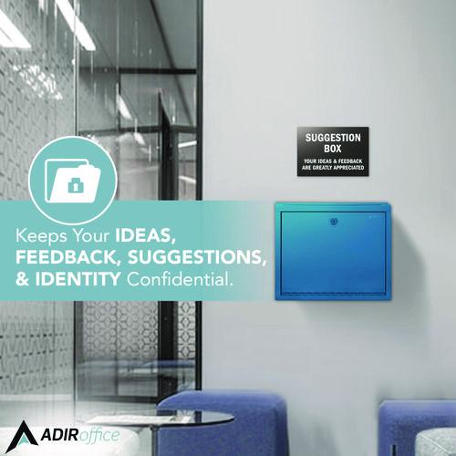 Picture of Large Size Steel Multi-Purpose Secure Drop Box, 12 x 3 x10, Blue