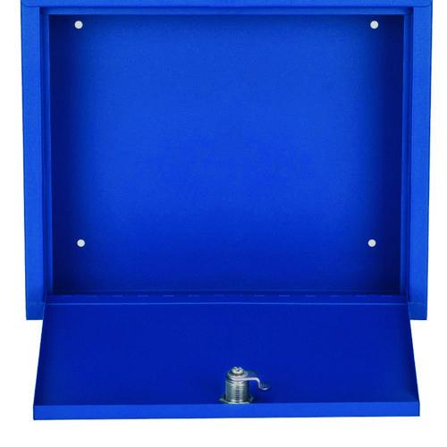 Picture of Large Size Steel Multi-Purpose Secure Drop Box, 12 x 3 x10, Blue
