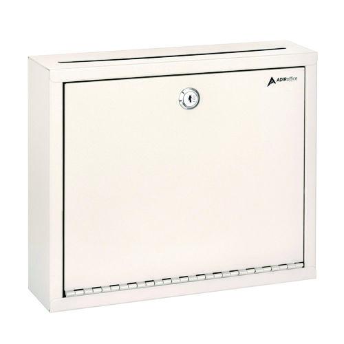 Picture of Large Size Steel Multi-Purpose Secure Drop Box, 12 x 3 x 10, White