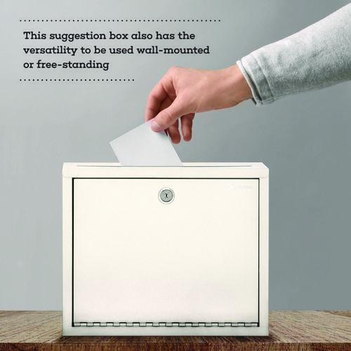 Picture of Large Size Steel Multi-Purpose Secure Drop Box, 12 x 3 x 10, White