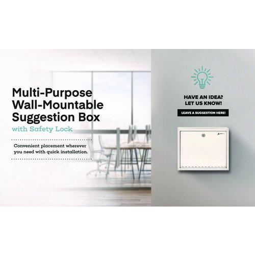 Picture of Large Size Steel Multi-Purpose Secure Drop Box, 12 x 3 x 10, White