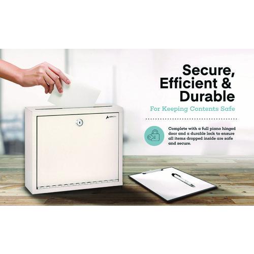 Picture of Large Size Steel Multi-Purpose Secure Drop Box, 12 x 3 x 10, White