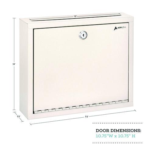 Picture of Large Size Steel Multi-Purpose Secure Drop Box, 12 x 3 x 10, White