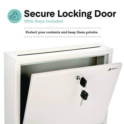 Picture of Large Size Steel Multi-Purpose Secure Drop Box, 12 x 3 x 10, White