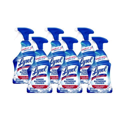 Picture of Disinfectant Power Bathroom Foamer, Liquid, Unscented, 22 oz Trigger Spray Bottle, 6/Carton