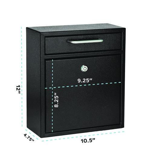Picture of Medium Ultimate Wall Mounted Mail Box, 10.4 x 4.5 x 12, Black