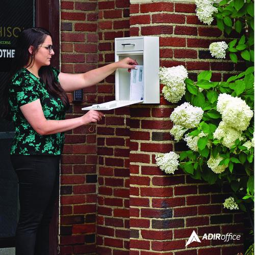 Picture of Large Ultimate Secure Drop Box Wall Mounted Mail Box, 11.2 x 4.7 x 16.2, White