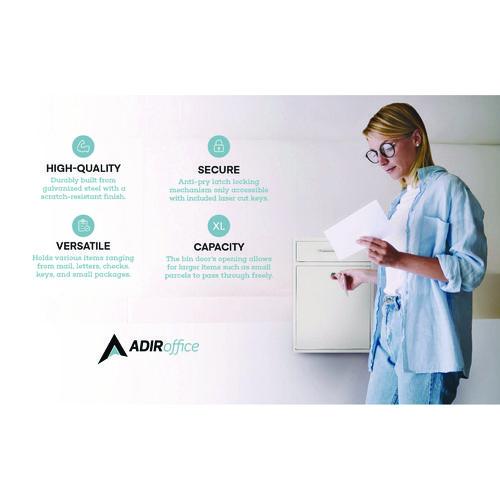 Picture of Large Ultimate Secure Drop Box Wall Mounted Mail Box, 11.2 x 4.7 x 16.2, White