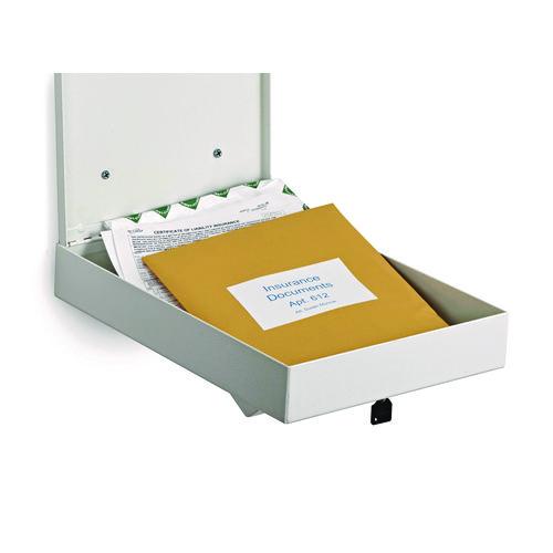 Picture of Large Wall Mounted Weatherproof Steel Secure Drop Box, 11 x 2.4 x 16, White