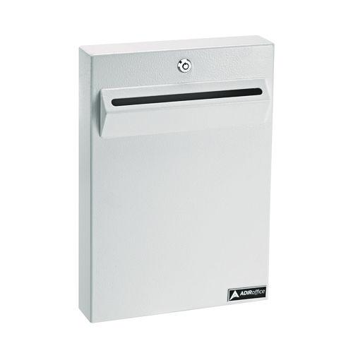 Picture of Large Wall Mounted Weatherproof Steel Secure Drop Box, 11 x 2.4 x 16, White