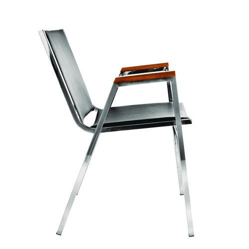 Picture of Vinyl Chrome Frame Stackable Office Chair, 16.5 x 22 x 32, Black Seat, Black Back, Chrome Base