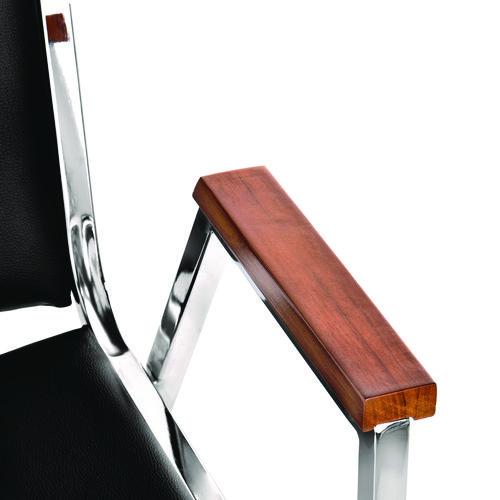 Picture of Vinyl Chrome Frame Stackable Office Chair, 16.5 x 22 x 32, Black Seat, Black Back, Chrome Base