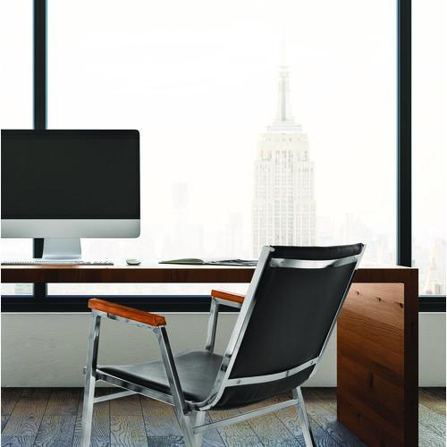 Picture of Vinyl Chrome Frame Stackable Office Chair, 16.5 x 22 x 32, Black Seat, Black Back, Chrome Base