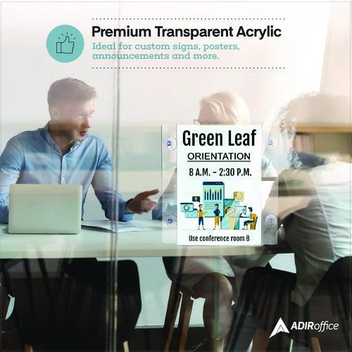 Picture of Clear Suction Acrylic Window Sign Holder, 8 x 11, Clear Frame, 2/Pack