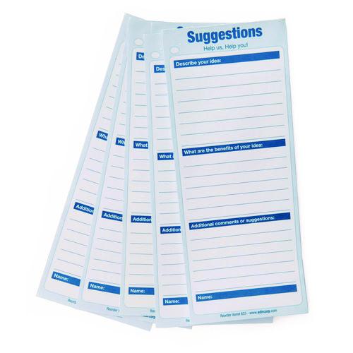 Picture of Suggestion Cards, 8.5 x 4, White, 50/Pack
