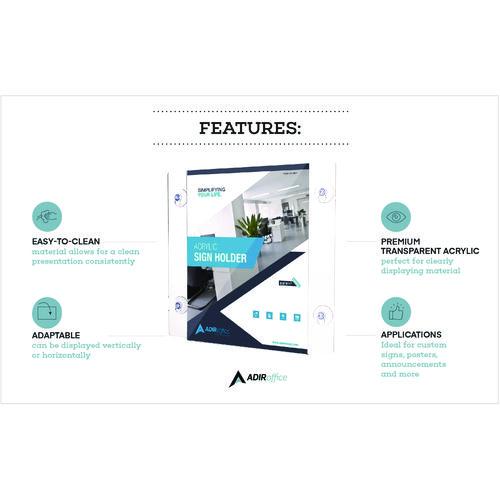 Picture of Clear Suction Acrylic Window Sign Holder, 8 x 11, Clear Frame, 2/Pack