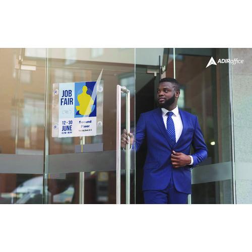 Picture of Clear Suction Acrylic Window Sign Holder, 8 x 11, Clear Frame, 2/Pack