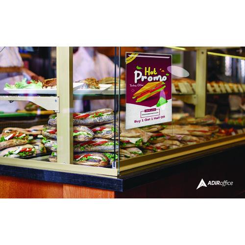 Picture of Wall Mount Side-Loading Acrylic Sign Holders, 8 x 11, Clear Frame, 6/Pack