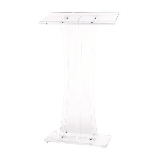 Picture of Acrylic Stand-Up Podium Lectern Speaker Stand, 26 x 13 x 47, Clear