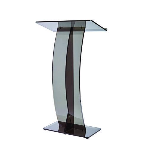 Picture of Acrylic Slanted Podium Lectern Speaker Stand, 26.75 x 12.5 x 47, Black