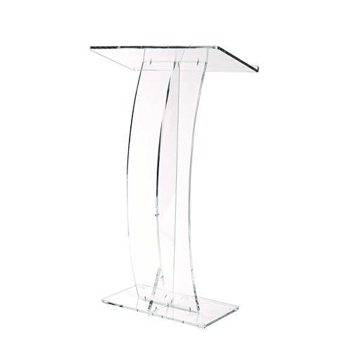 Picture of Acrylic Slanted Podium Lectern Speaker Stand, 26.75 x 12.5 x 47, Clear