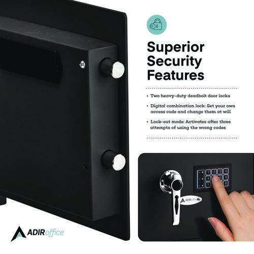 Picture of 1.1 cu ft Steel Digital Secure Money Deposit Safe with Digital keypad, 15.3 x 13.5 x 19, Black