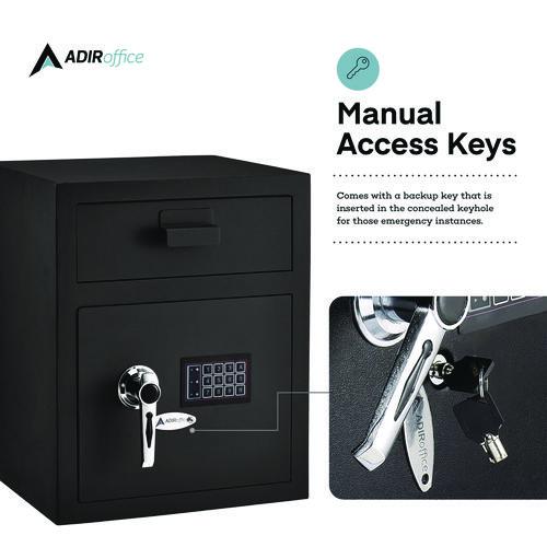 Picture of 1.1 cu ft Steel Digital Secure Money Deposit Safe with Digital keypad, 15.3 x 13.5 x 19, Black
