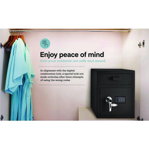 Picture of 1.1 cu ft Steel Digital Secure Money Deposit Safe with Digital keypad, 15.3 x 13.5 x 19, Black