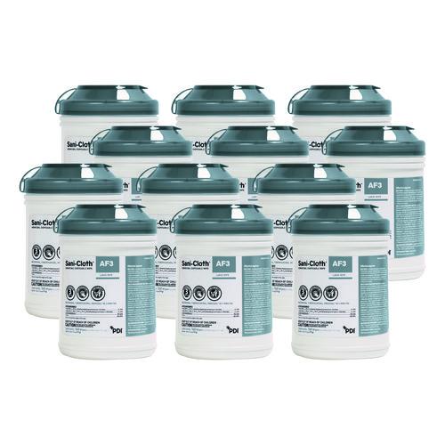 Picture of Sani-Cloth AF3 Germicidal Disposable Wipes, 6 x 6.75, White, 160 Wipes/Canister, 12 Canisters/Carton