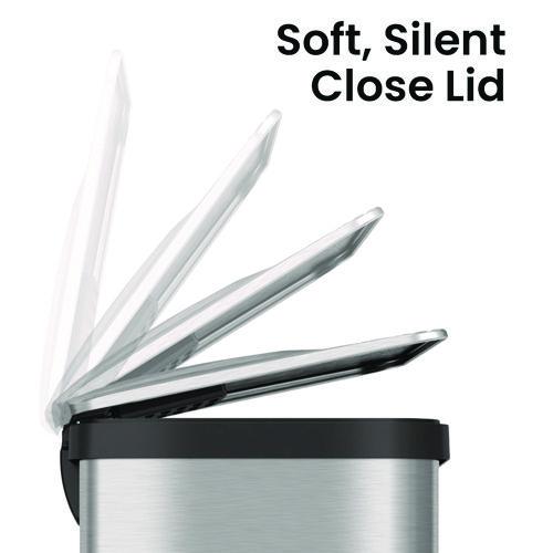 Picture of Step Pedal Trash Can with AirStep Technology, 18 gal, Stainless Steel, Silver