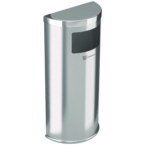 Side-Entry+Trash+Can+with+Wall+Mount%2C+9+gal%2C+Stainless+Steel%2C+Silver