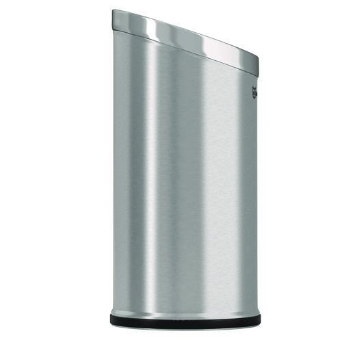 Picture of Beveled Open Top Trash Can, 15 gal, Stainless Steel, Silver