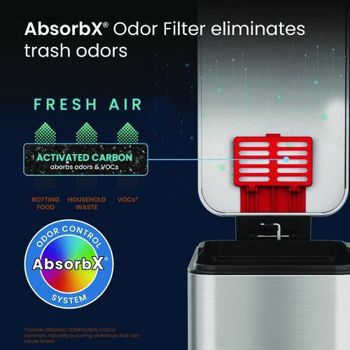 Picture of Step Pedal Trash Can, 3 gal, Plastic/Stainless Steel, Silver