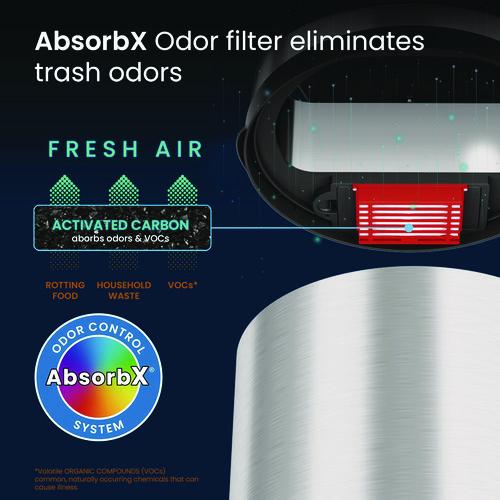 Picture of Sensor Trash Can, 8 gal, Plastic/Stainless Steel, Silver