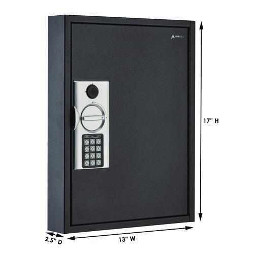 Picture of Steel Digital Lock Key Cabinet, 60-Key, 13 x 2.6 x 17, Stainless Steel 304, Black