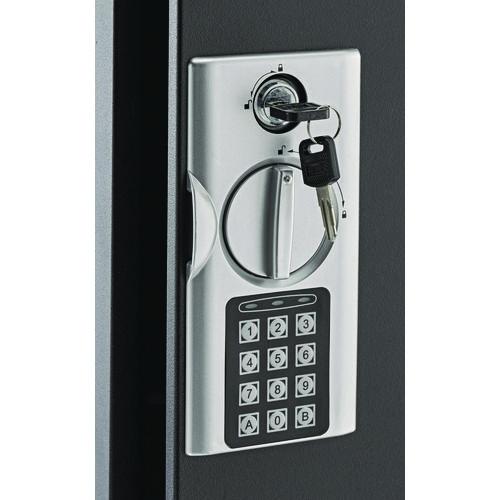 Picture of Steel Digital Lock Key Cabinet, 60-Key, 13 x 2.6 x 17, Stainless Steel 304, Black
