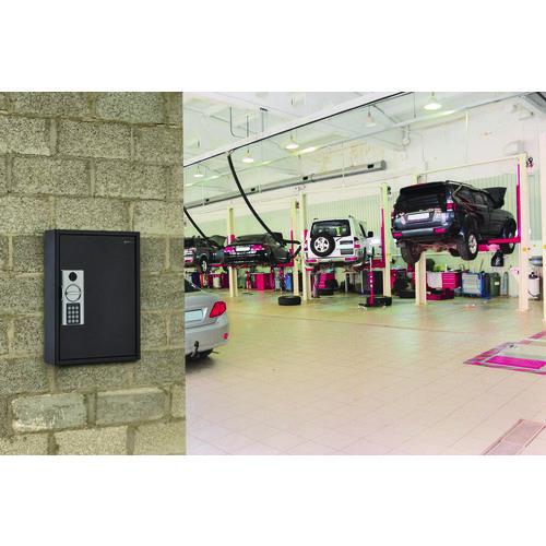 Picture of Steel Digital Lock Key Cabinet, 60-Key, 13 x 2.6 x 17, Stainless Steel 304, Black