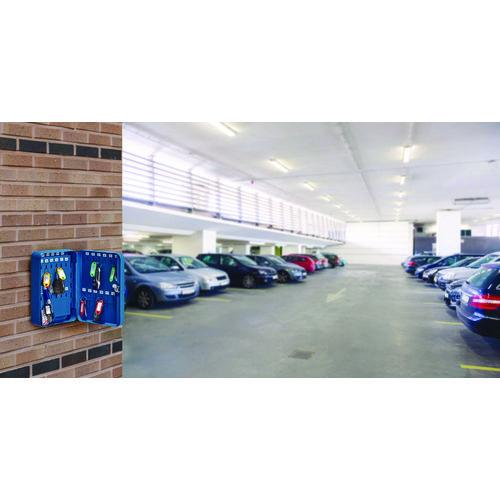 Picture of Steel Secure Key Cabinet with Key Lock, 48-Key, 7.1 x 3.1 x 10, Stainless Steel 304, Blue