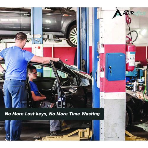 Picture of Steel Secure Key Cabinet with Key Lock, 48-Key, 7.1 x 3.1 x 10, Stainless Steel 304, Blue