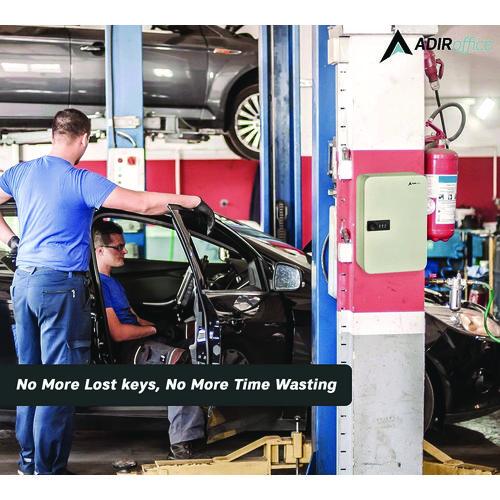 Picture of Steel Heavy-Duty Key Cabinet with Combination Lock, 48-Key, 7.1 x 3 x 10, Stainless Steel 304, White