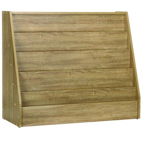 Picture of Wood 5-Shelf Bookcase Literature Display Rack, 17.2 w x 4.88 d x 38.3 h, Medium Oak