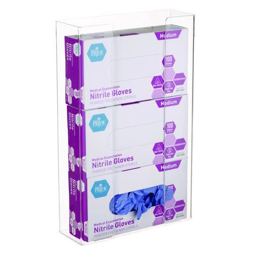 Picture of Acrylic Glove Dispenser, Triple Box Capacity, 10.2 x 3.5 x 16.1, Clear