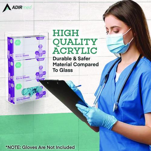 Picture of Acrylic Glove Dispenser, Triple Box Capacity, 10.2 x 3.5 x 16.1, Clear