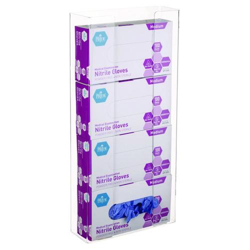 Picture of Acrylic Glove Dispenser, Quad Box Capacity, 10.2 x 3.5 x 21.1, Clear