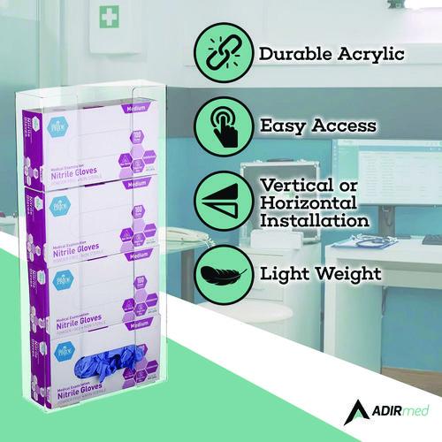 Picture of Acrylic Glove Dispenser, Quad Box Capacity, 10.2 x 3.5 x 21.1, Clear
