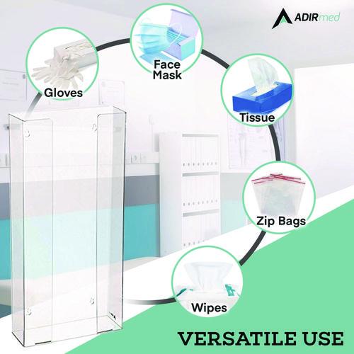 Picture of Acrylic Glove Dispenser, Quad Box Capacity, 10.2 x 3.5 x 21.1, Clear