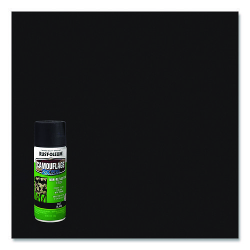 Picture of Camouflage Spray Paint, Flat Black, 12 oz Aerosol Can, 6/Carton